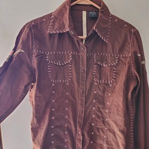 Cowgirl Button down with Embroidery